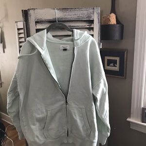 Mint Green Zip-Up Hoodie